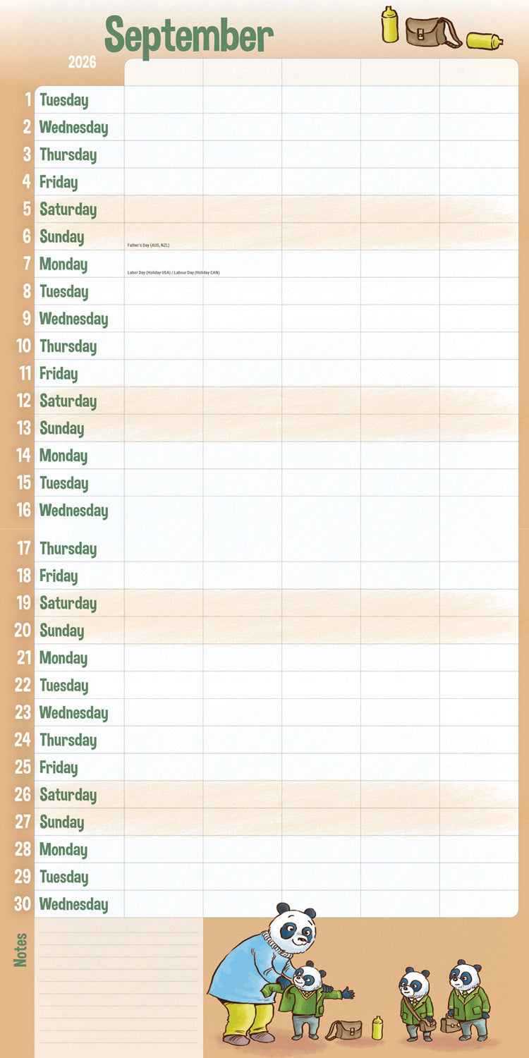 Mums Family Organiser Planner Wall Calendar 2026