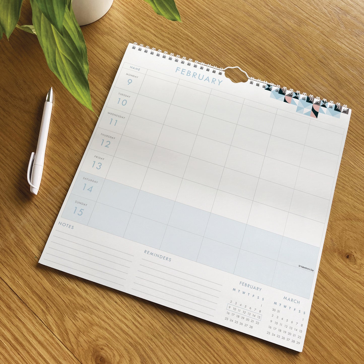 Organised Family (Geometric) WTV Planner Wall Calendar 2026