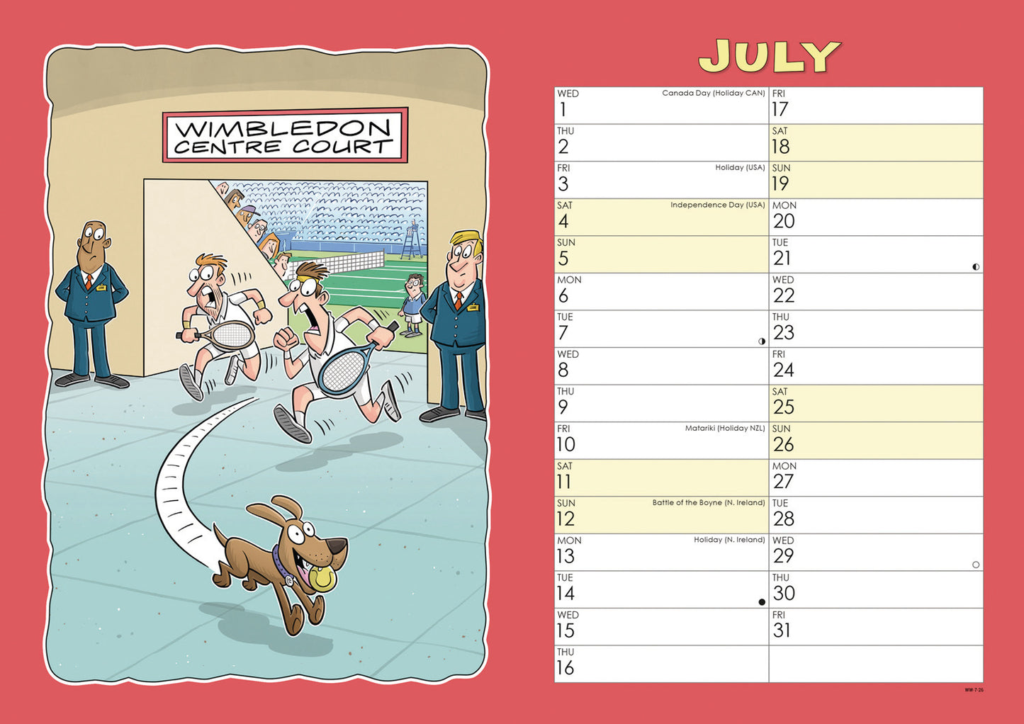 Dogs, Wacky World A4 Calendar 2026