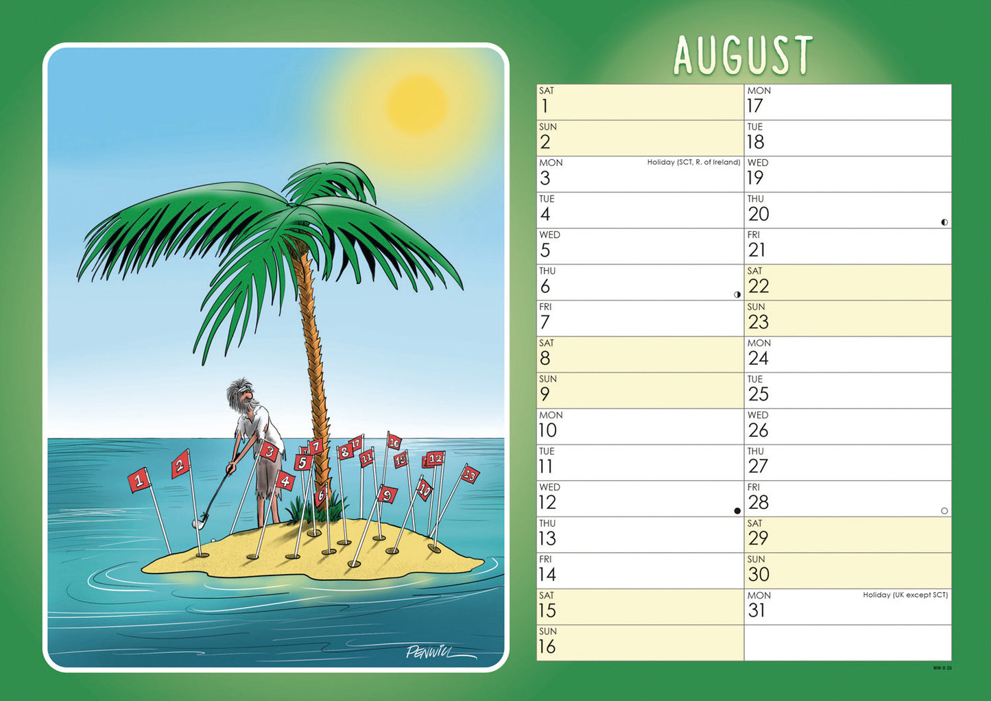 Golf, Young At Heart A4 Calendar 2026