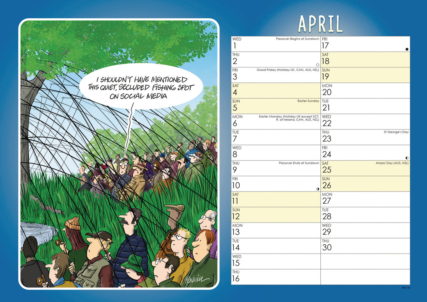 Fishing, Young At Heart A4 Calendar 2026