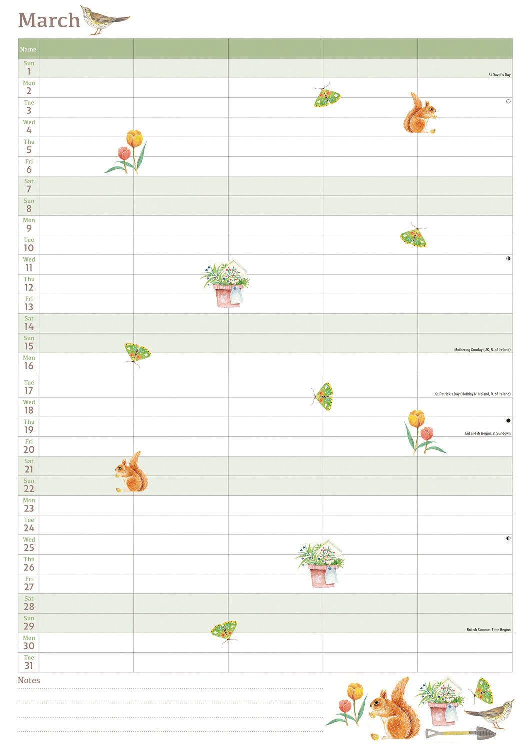 Life in the Garden MTV Planner A4 Calendar 2026
