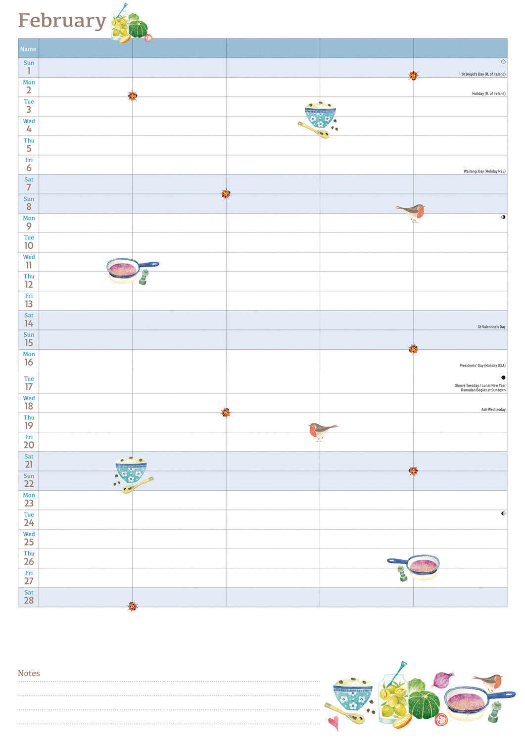 Life in the Kitchen MTV Planner A4 Calendar 2026