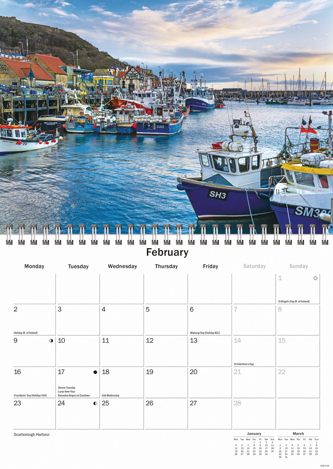 Yorkshire A5 Calendar 2026