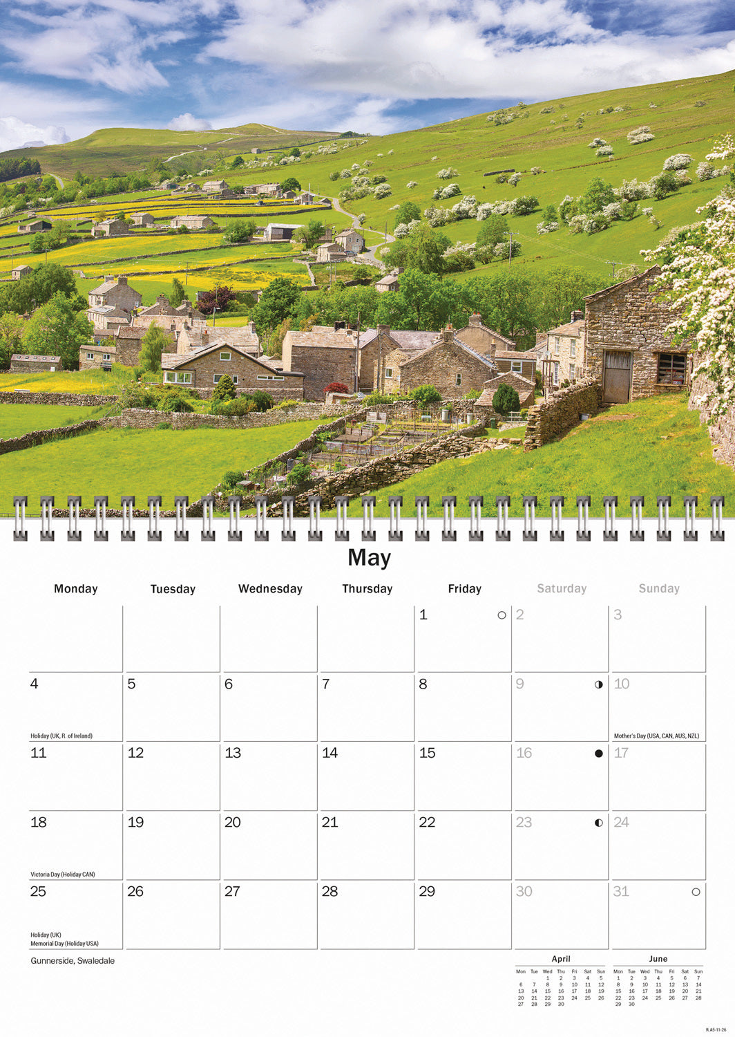 Yorkshire A5 Calendar 2026