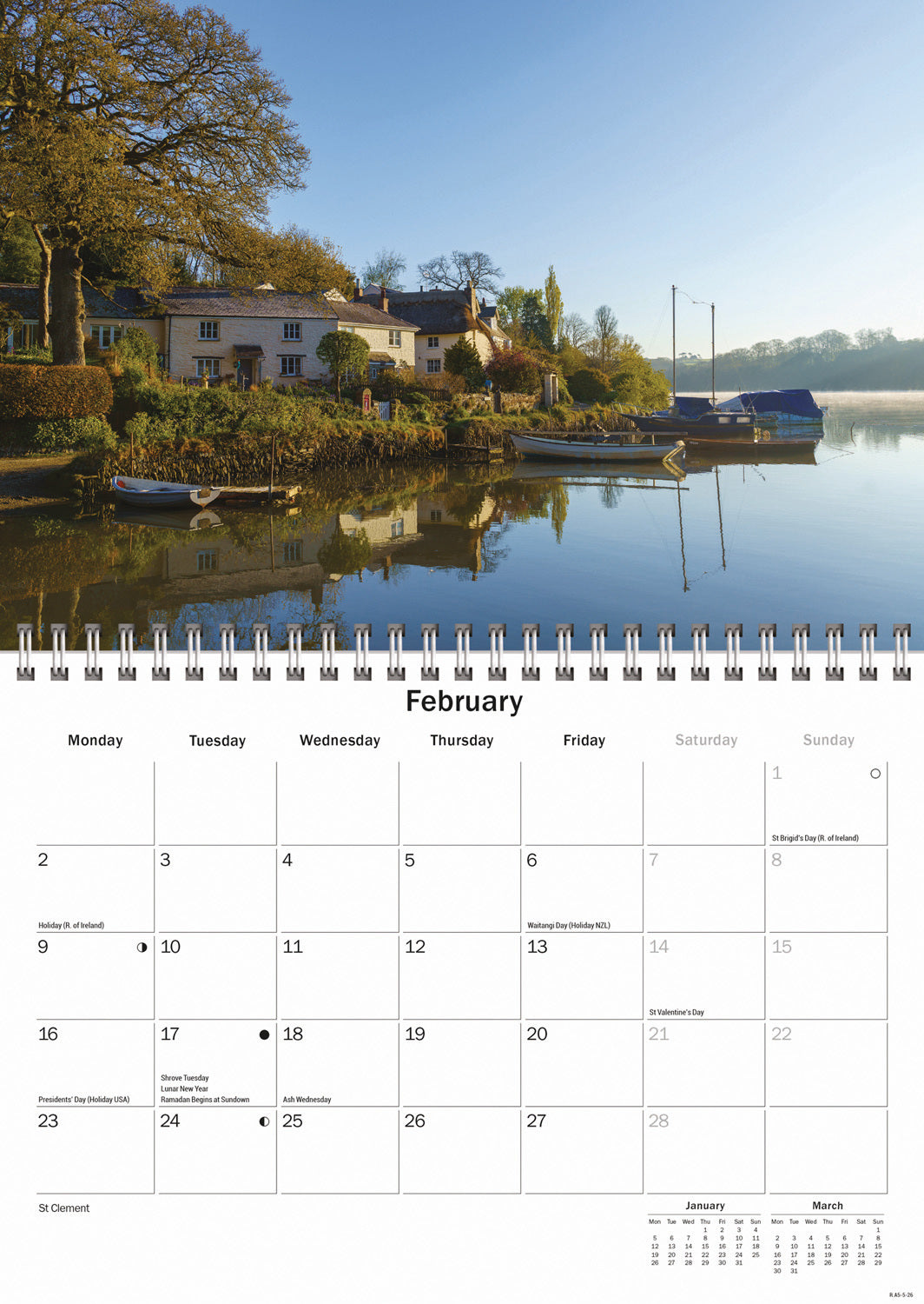 Cornwall A5 Calendar 2026
