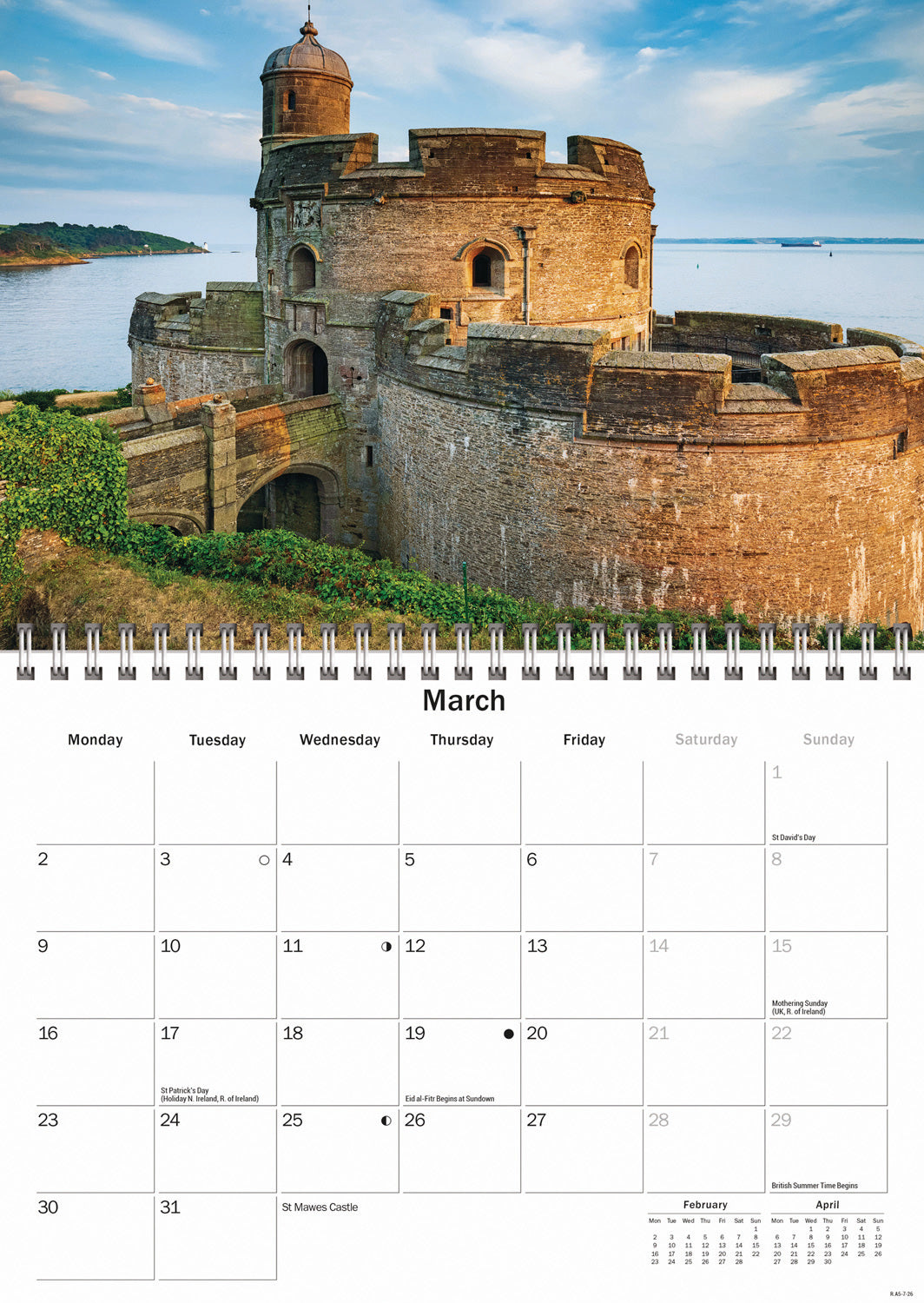 Cornwall A5 Calendar 2026