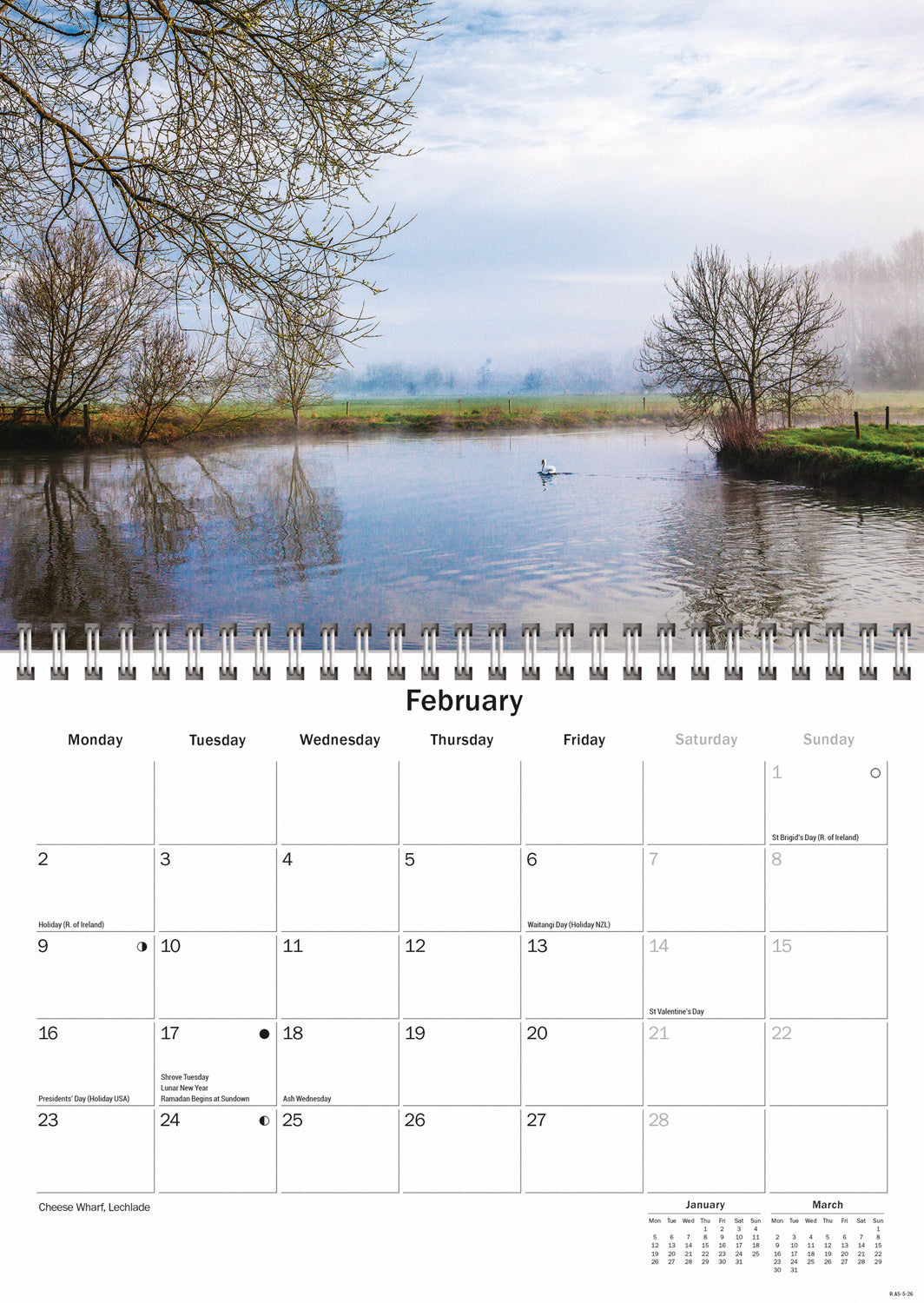 Cotswolds A5 Calendar 2026