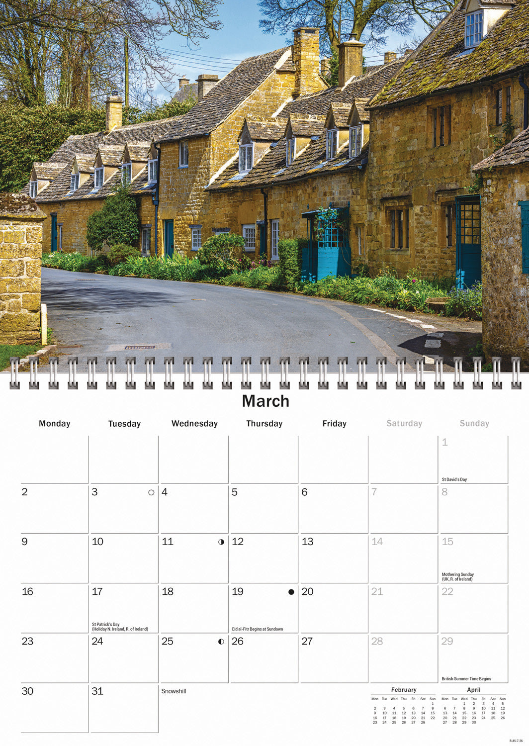 Cotswolds A5 Calendar 2026
