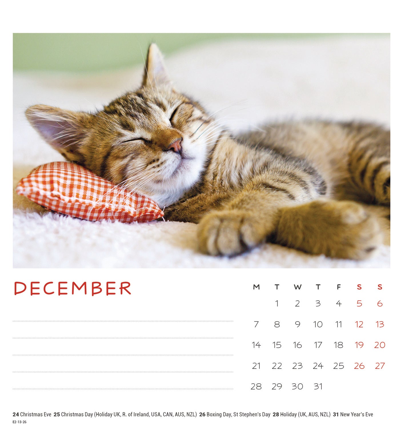 Cat Naps Easel Calendar 2026