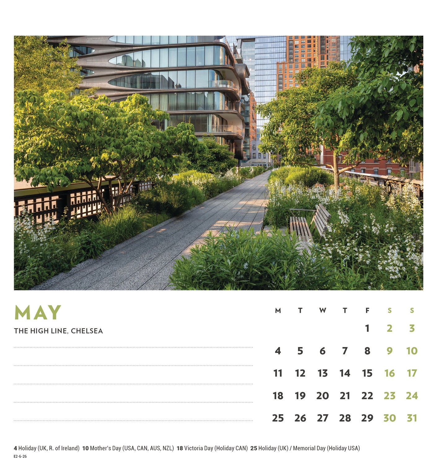 New York Easel Calendar 2026