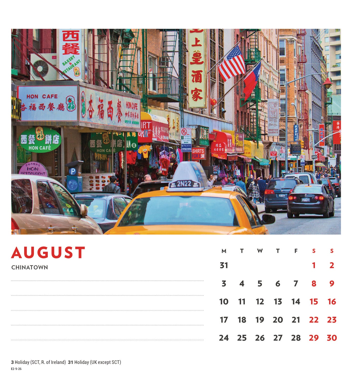 New York Easel Calendar 2026