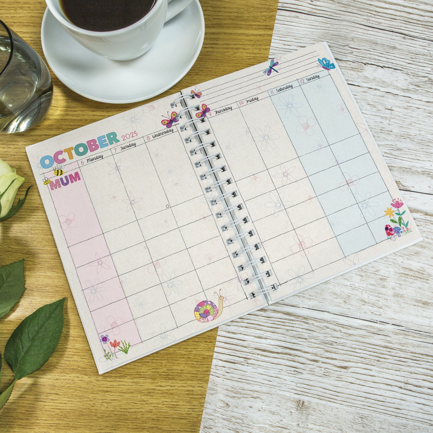 Mums Fabric Planner A5 Wiro Diary 2026