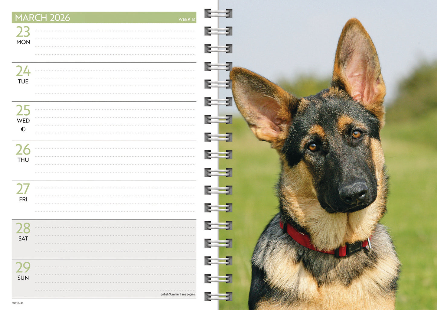 German Shepherds A5 Wiro Diary 2026