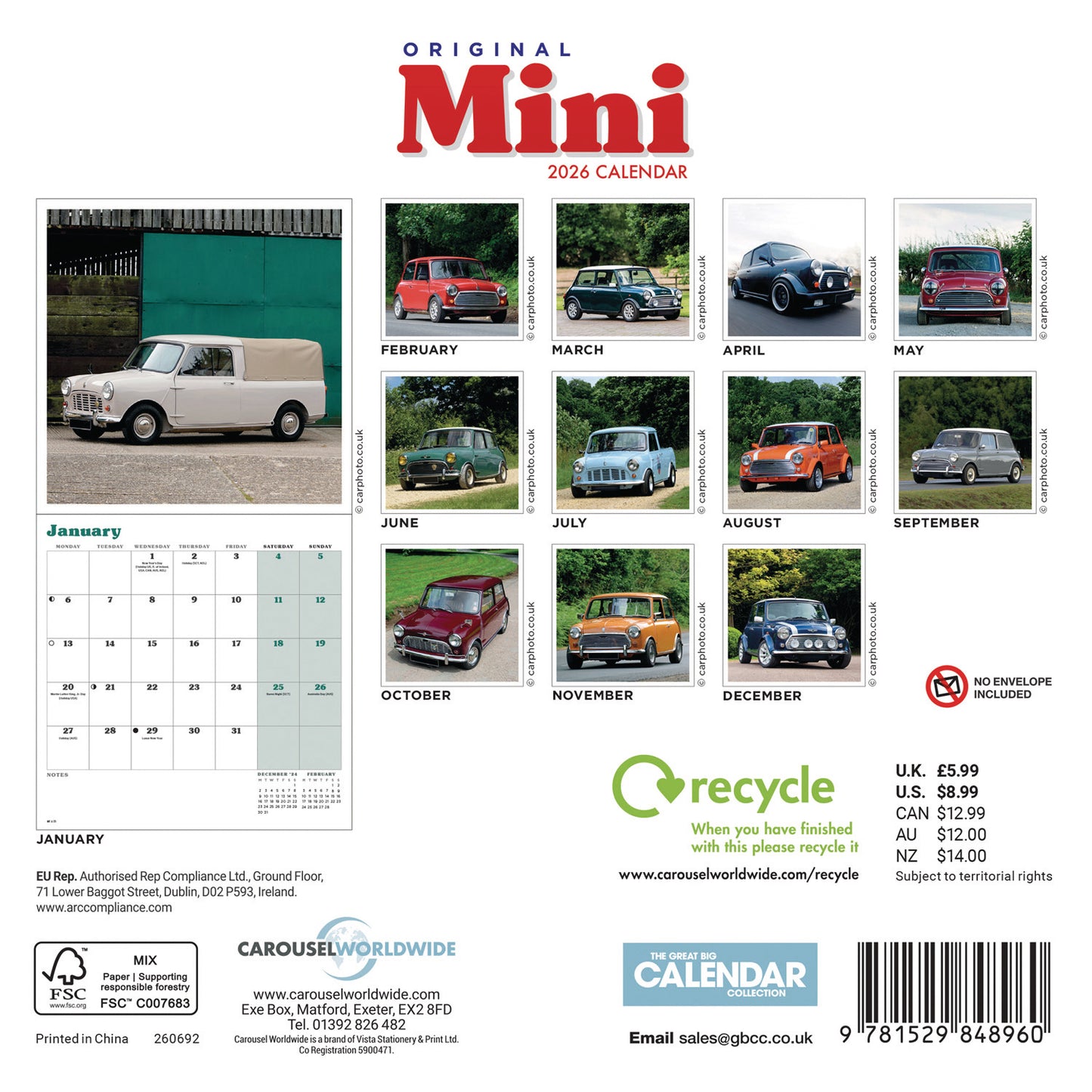 Mini Original Mini Calendar 2026