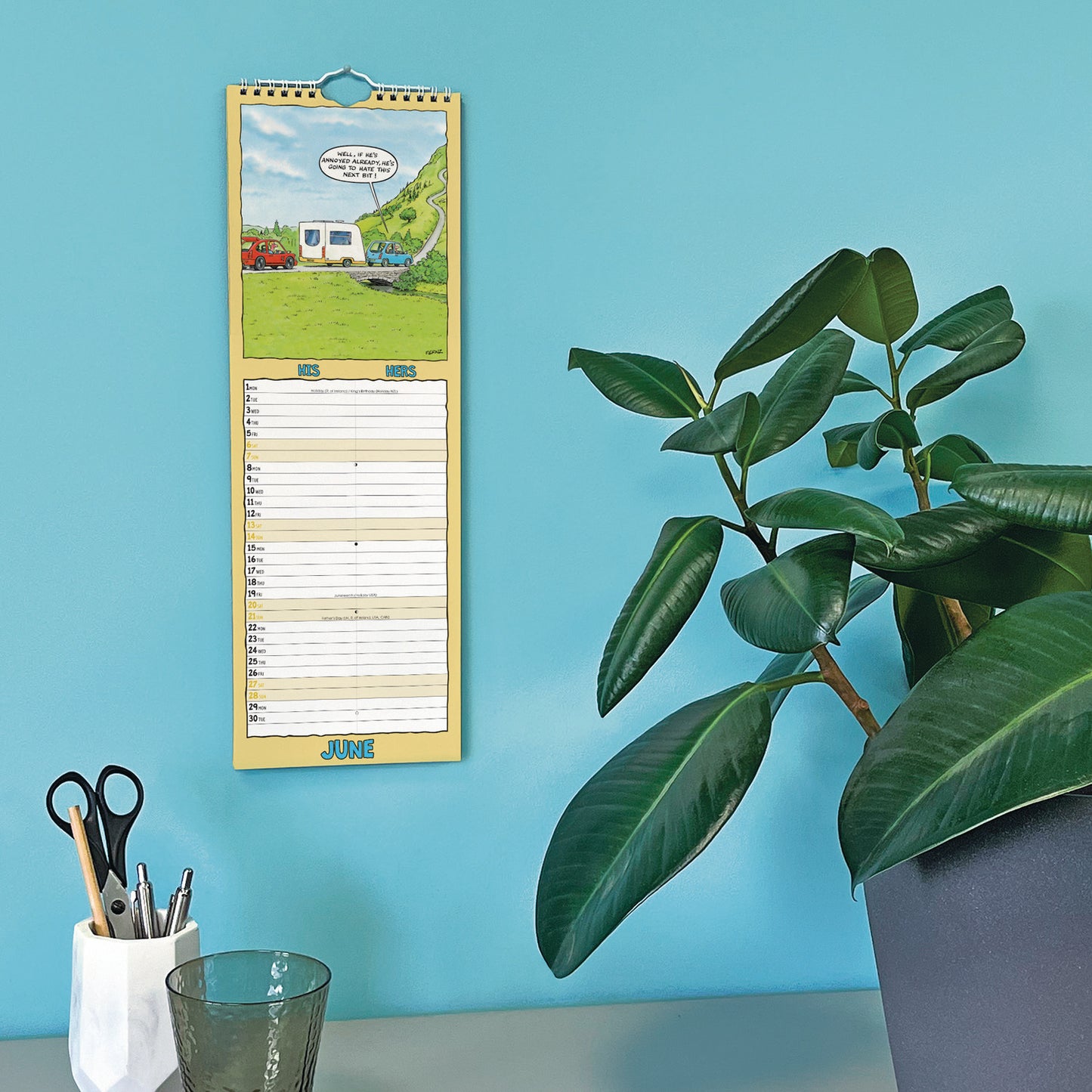 Funny Side of His n Hers Planner Slim Calendar 2026