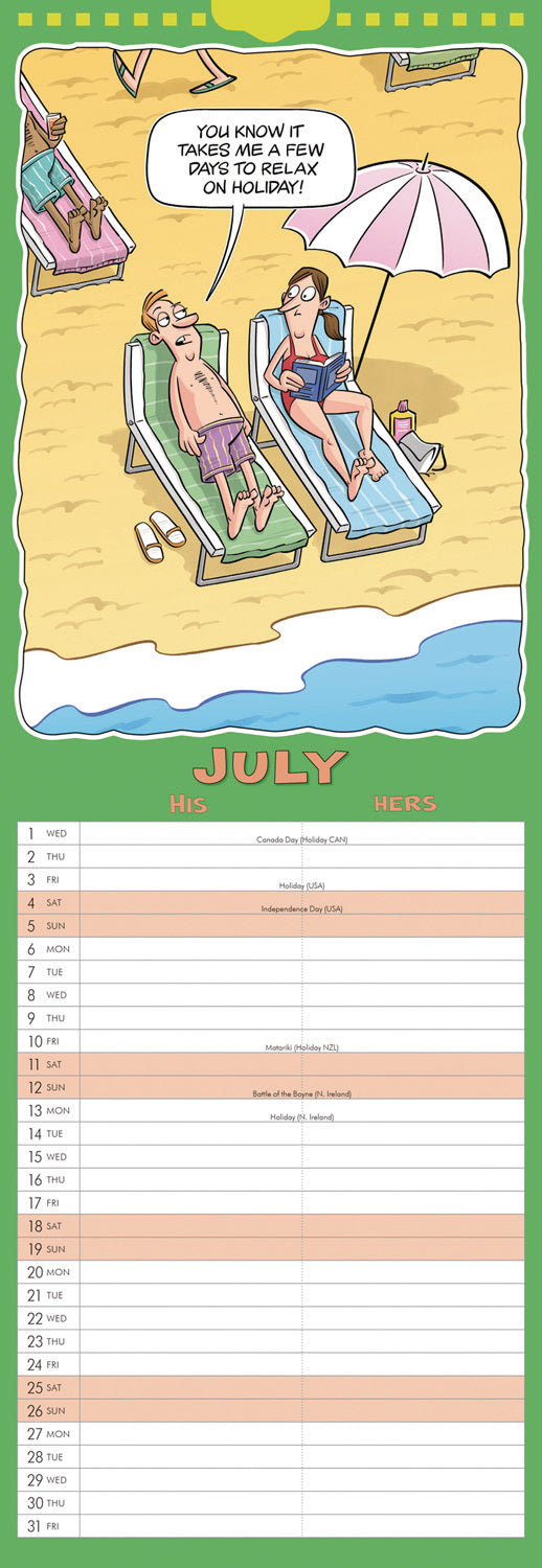 Wacky World of His n Hers Planner Calendar 2026
