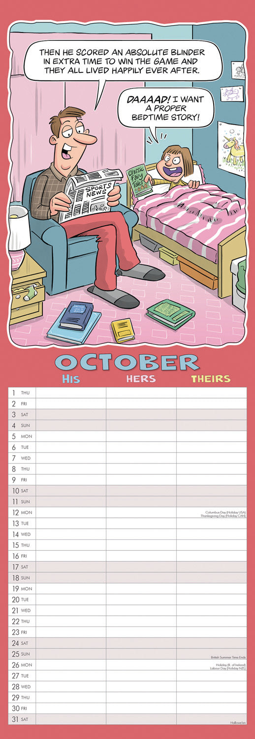Wacky World of His, Hers and Theirs Planner Slim Calendar 2026