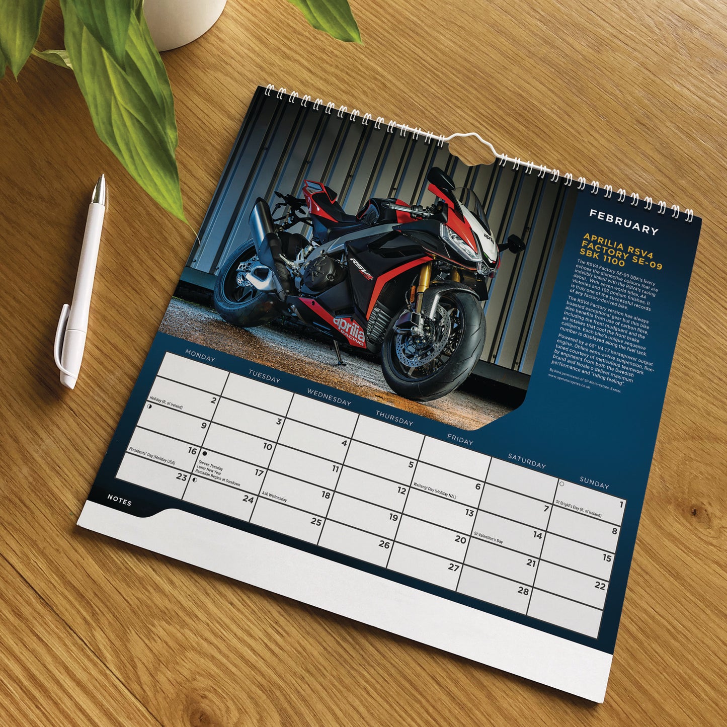 Superbikes Wiro Wall Calendar 2026