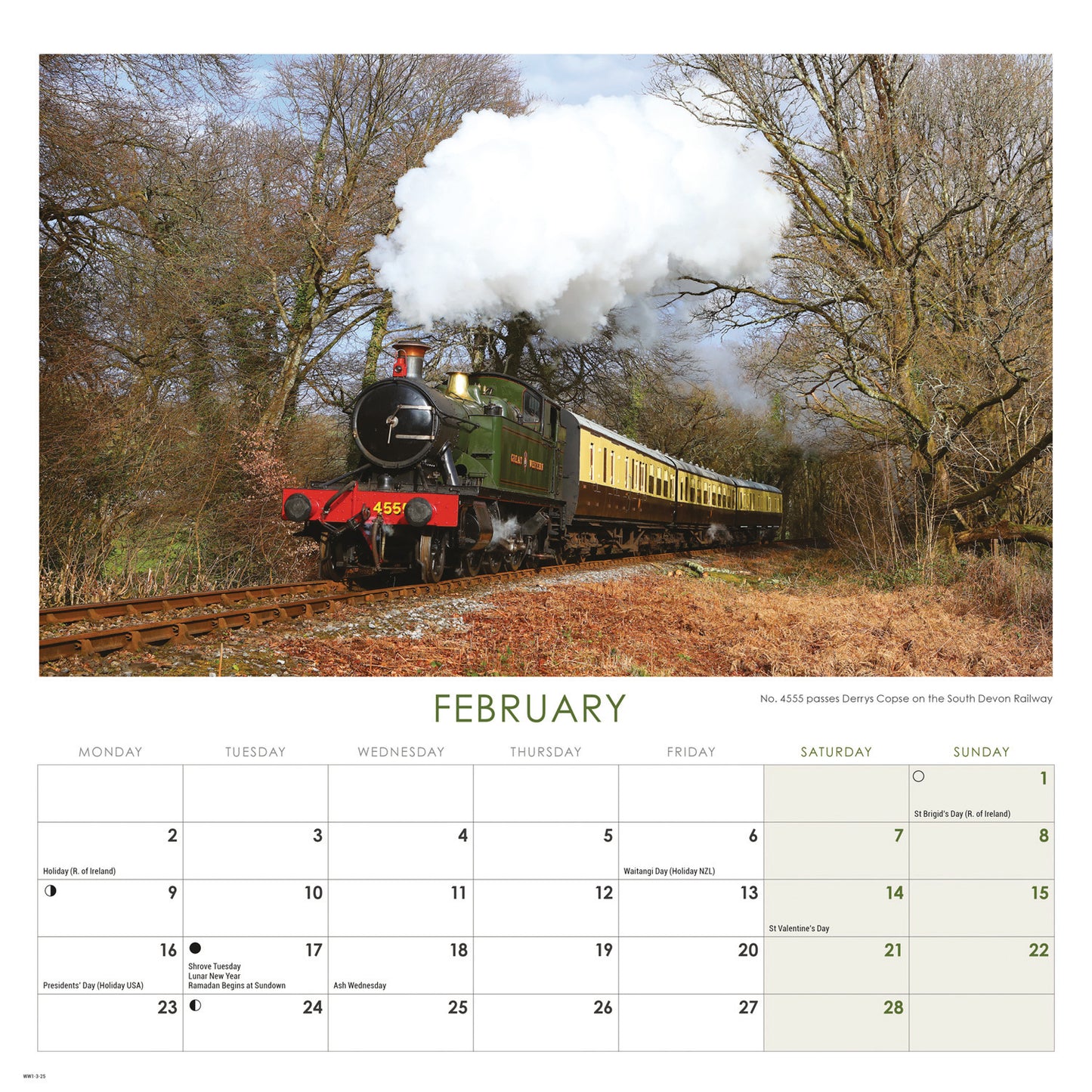 Country Railways Wiro Wall Calendar 2026