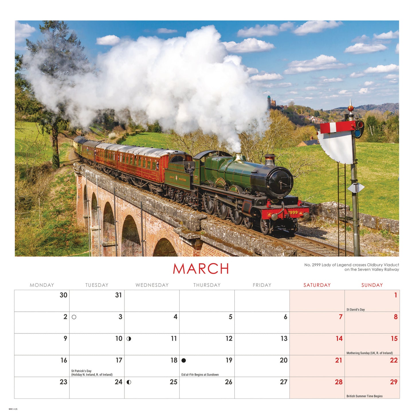 Country Railways Wiro Wall Calendar 2026