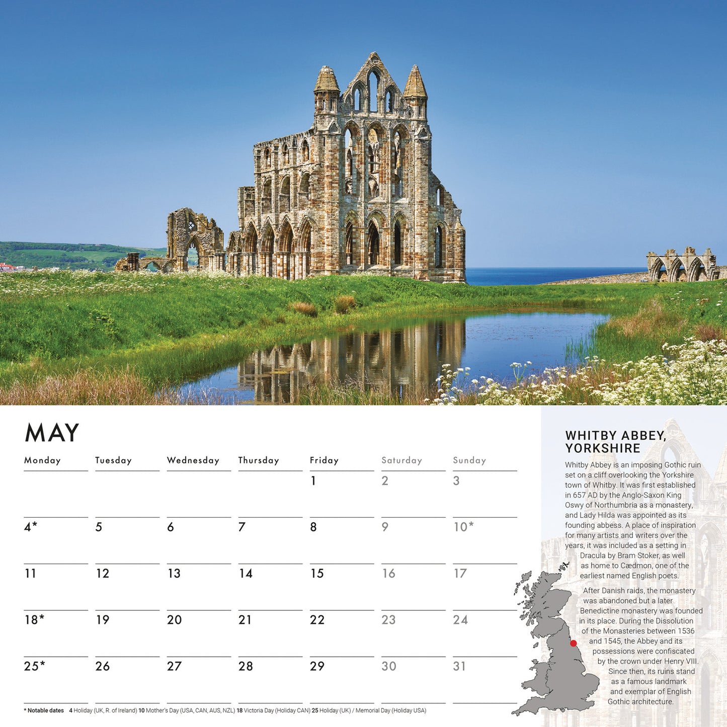 A Tour of Britain Wiro Wall Calendar 2026