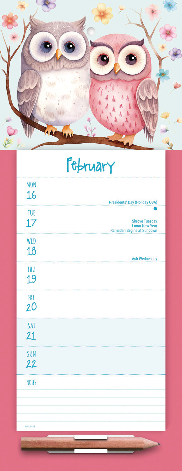 Twit Twoo WTV Magnetic Calendar 2026