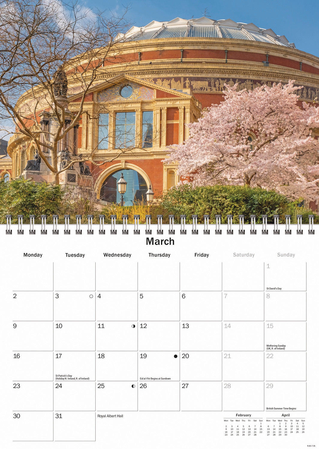 London A5 Calendar 2026