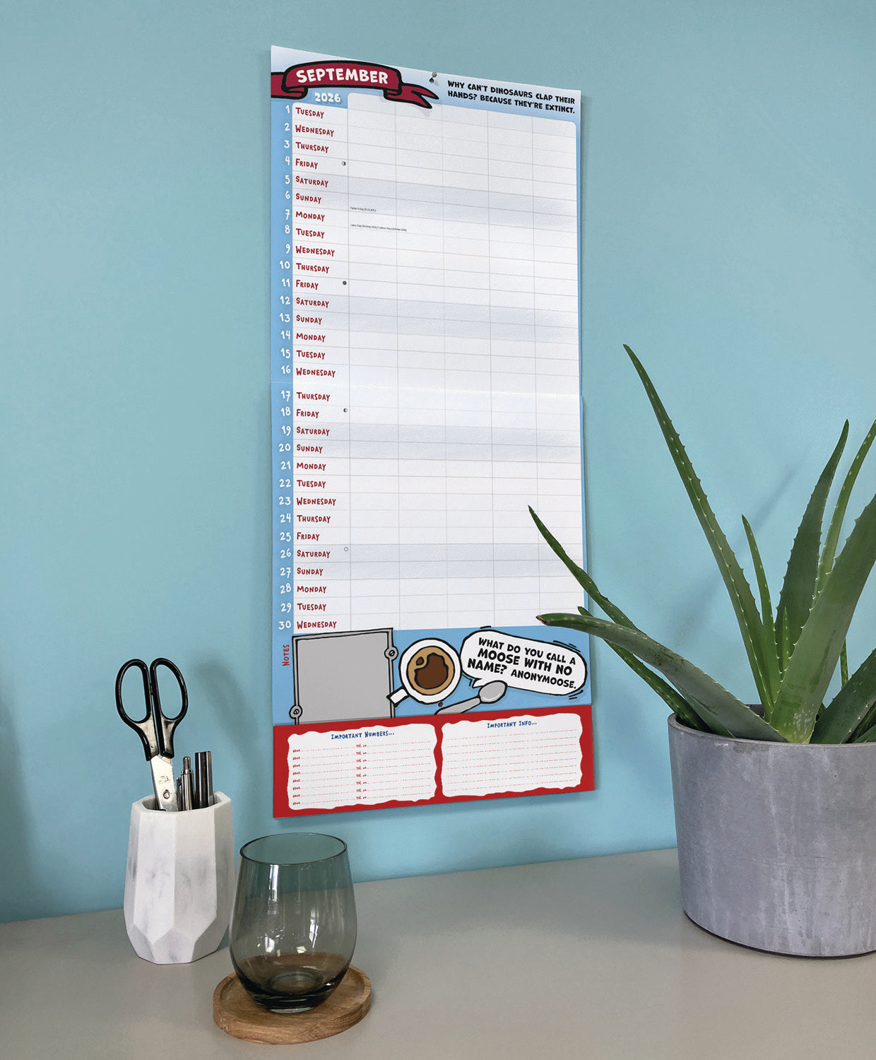 Dads Family Organiser Planner Wall Calendar 2026