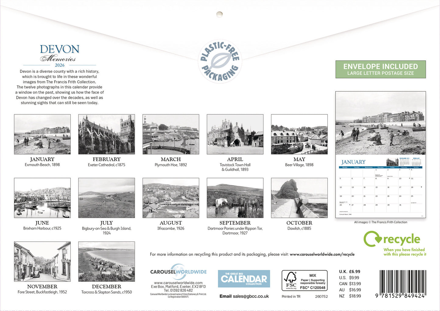 Devon Memories A4 Calendar 2026