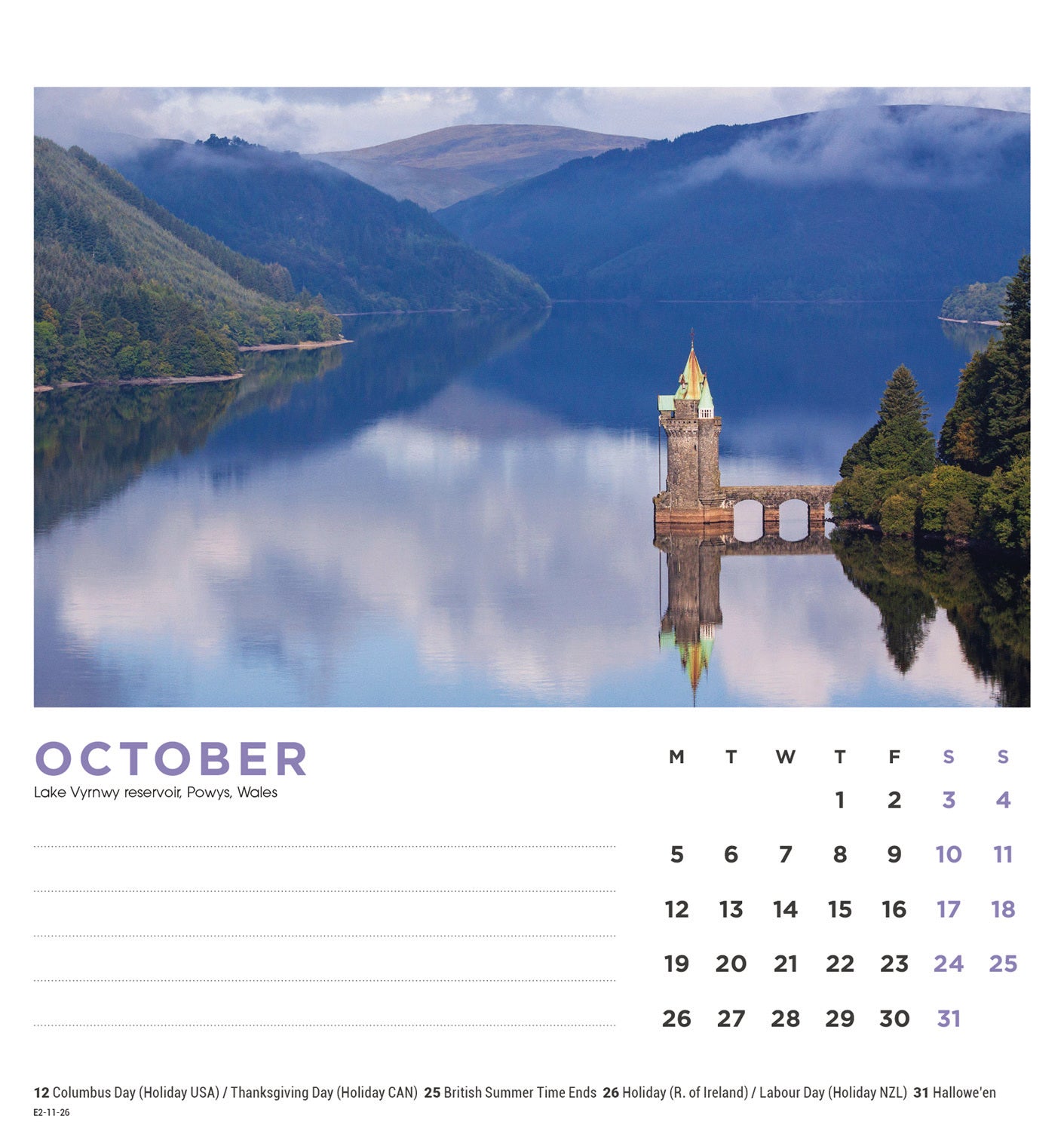 British Landscapes Easel Calendar 2026