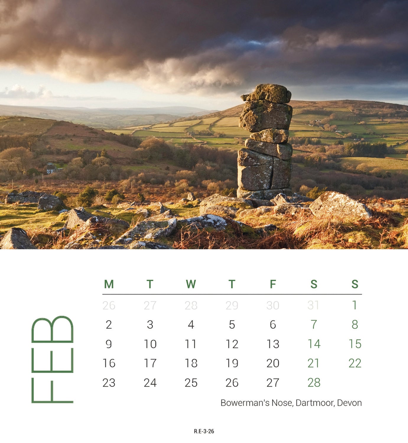 West Country Mini Easel Calendar 2026