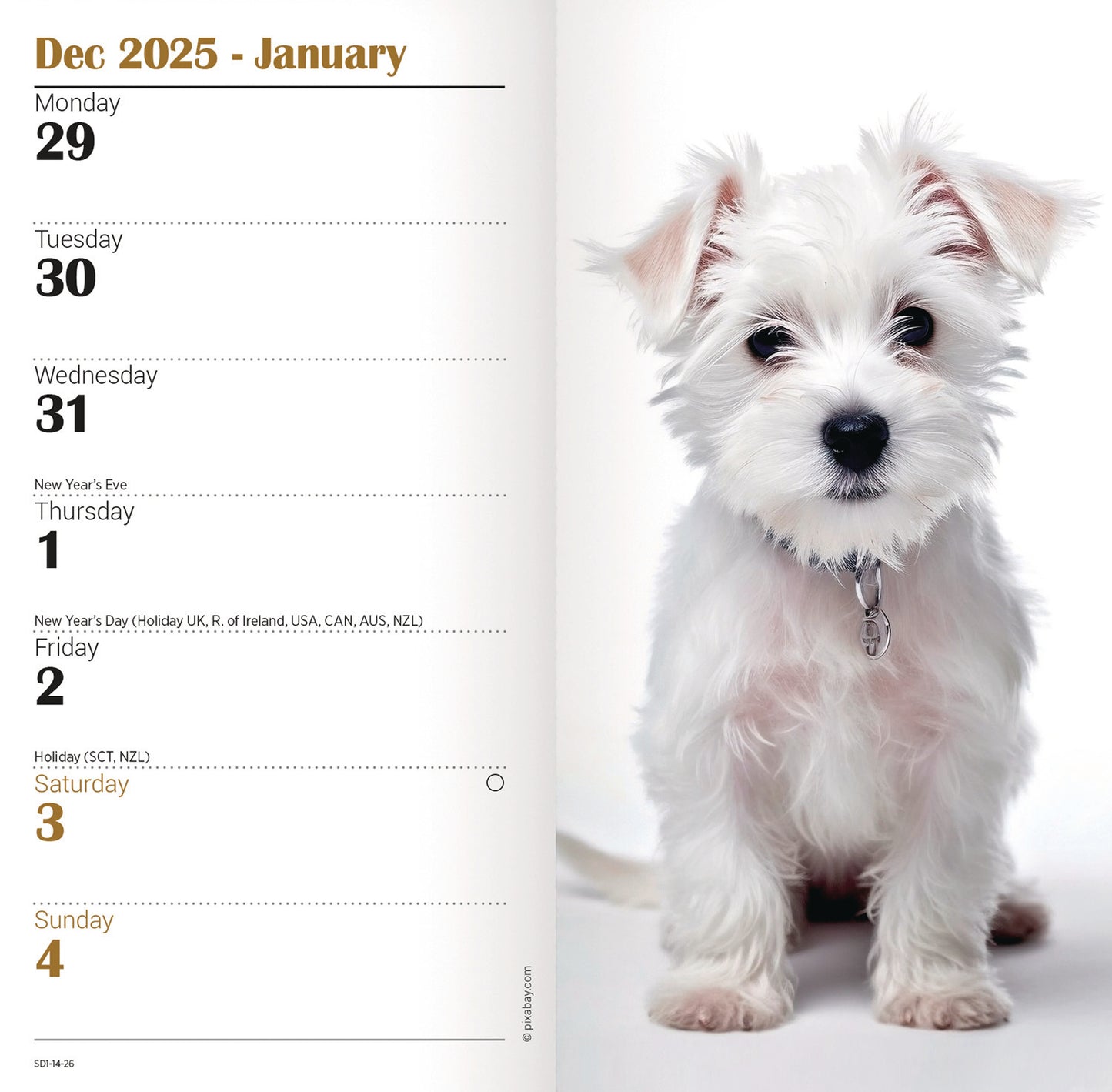 West Highland White Terriers Slim Diary 2026