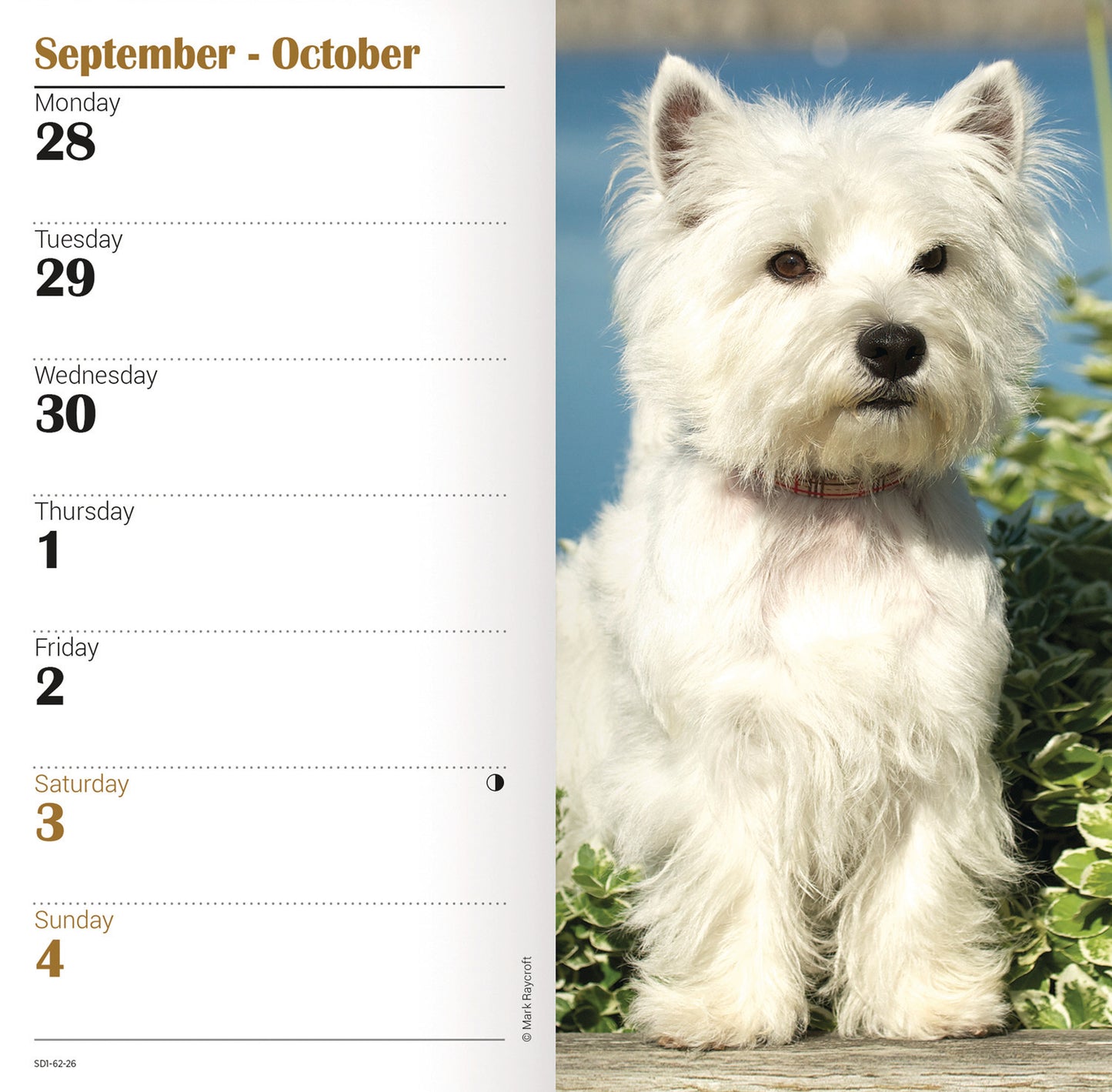 West Highland White Terriers Slim Diary 2026