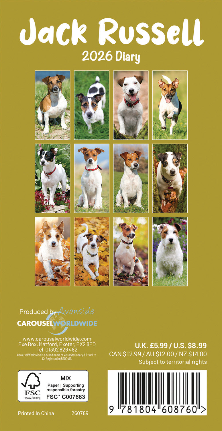 Jack Russell Terriers Slim Diary 2026