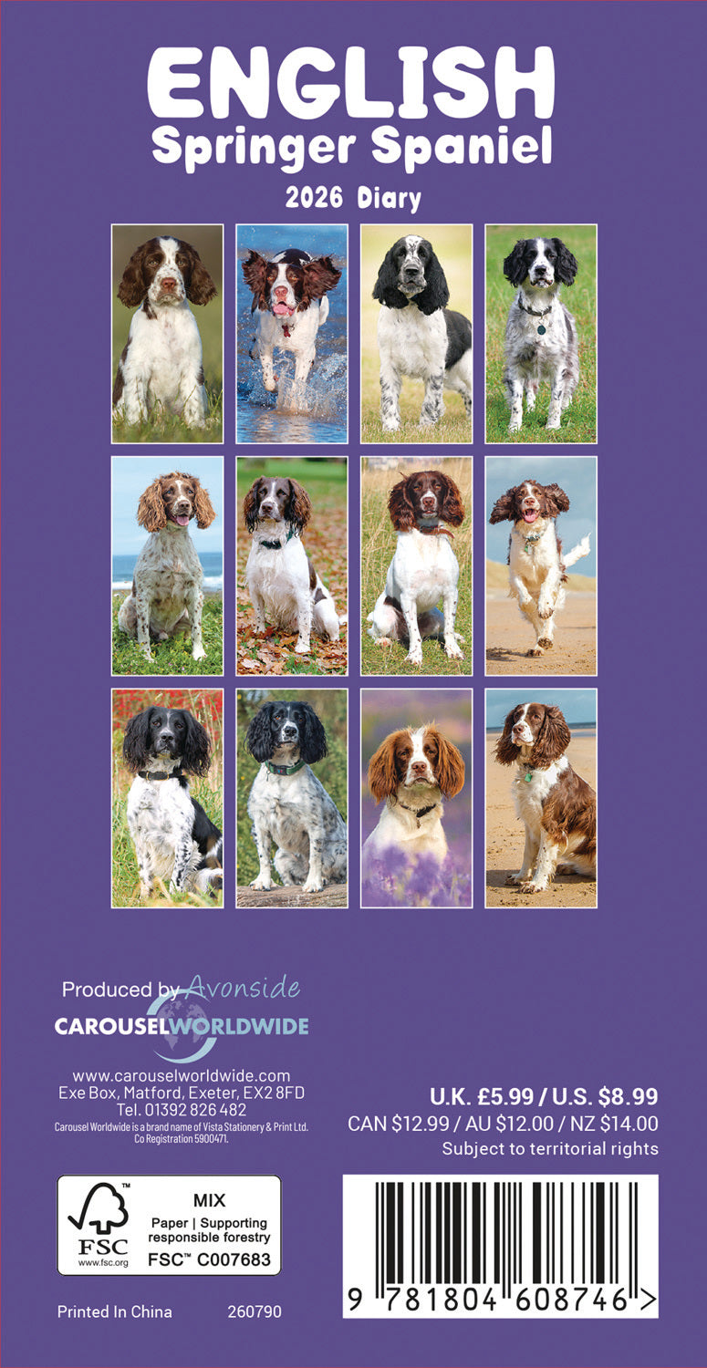 English Springer Spaniels Slim Diary 2026