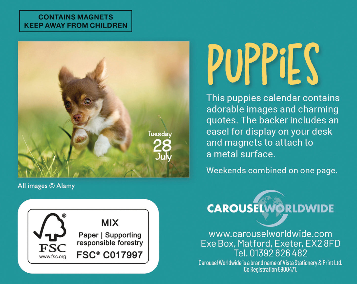Puppies Mini Box Calendar 2026