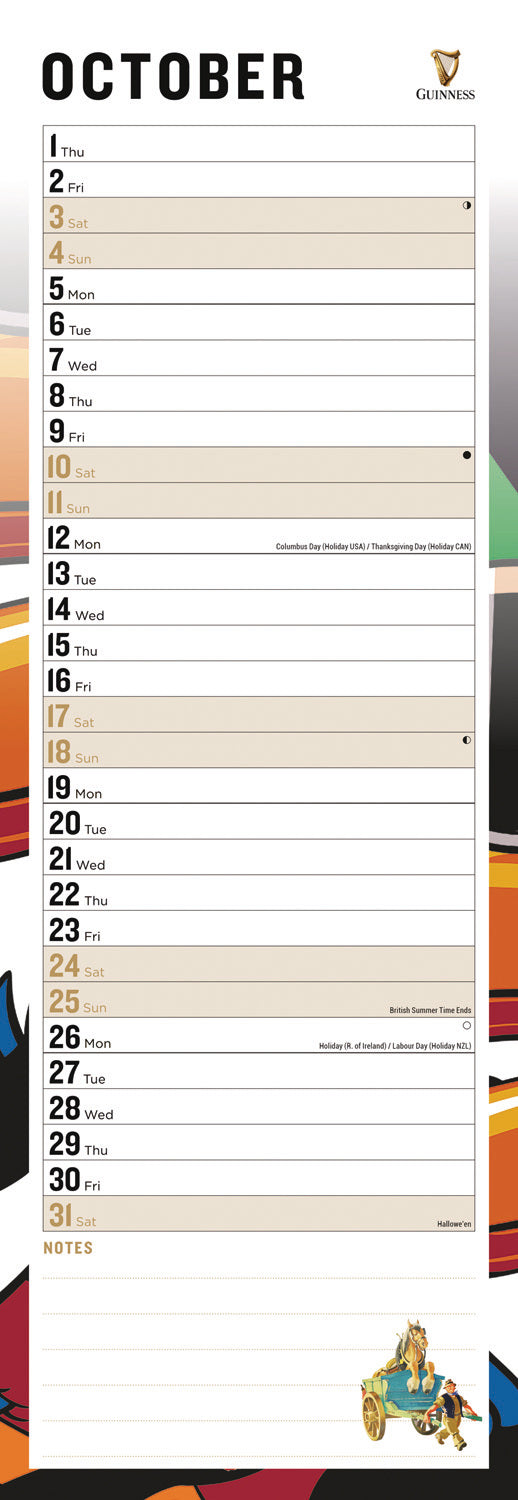 Guinness Slim Calendar 2026