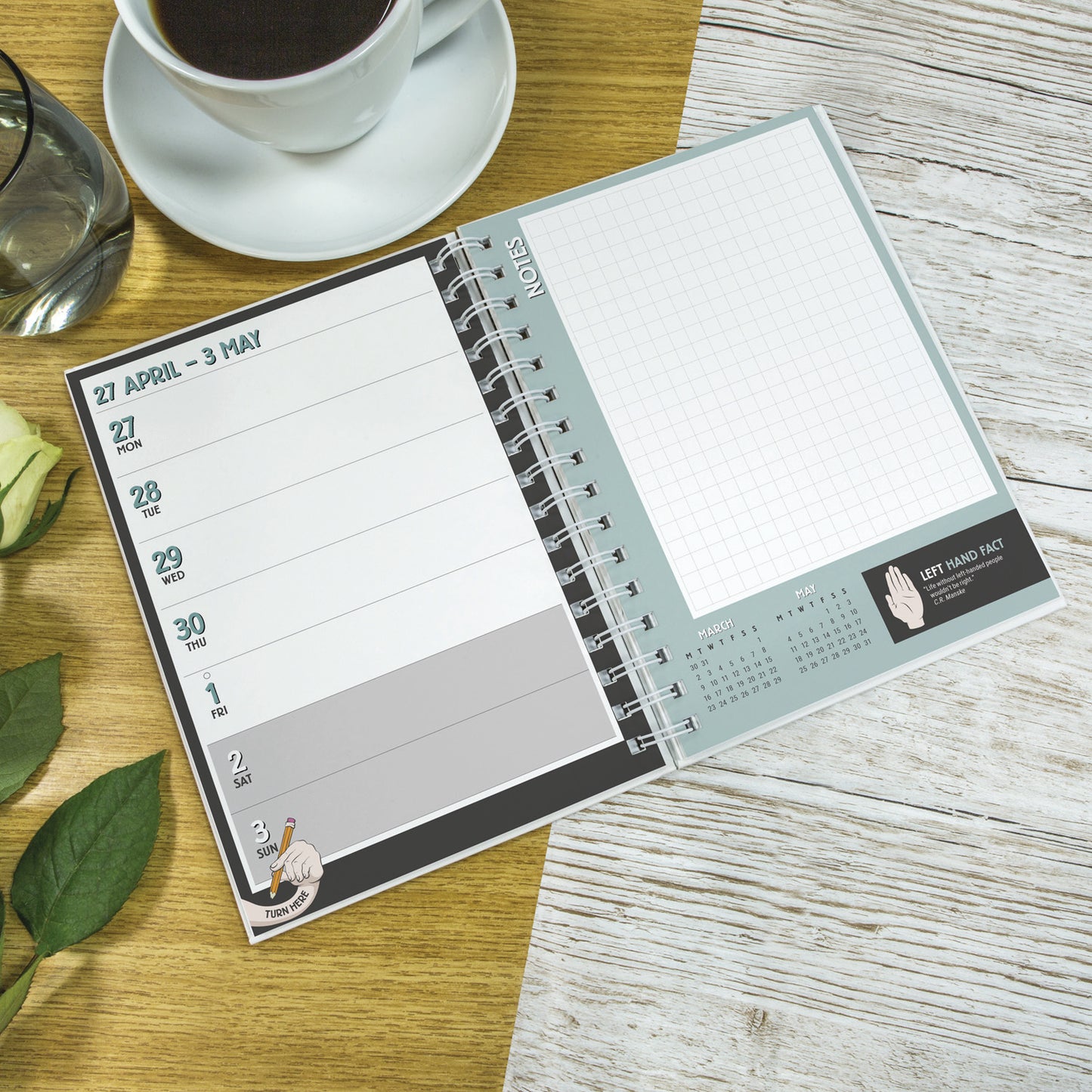Left Handed A5 Wiro Diary 2026