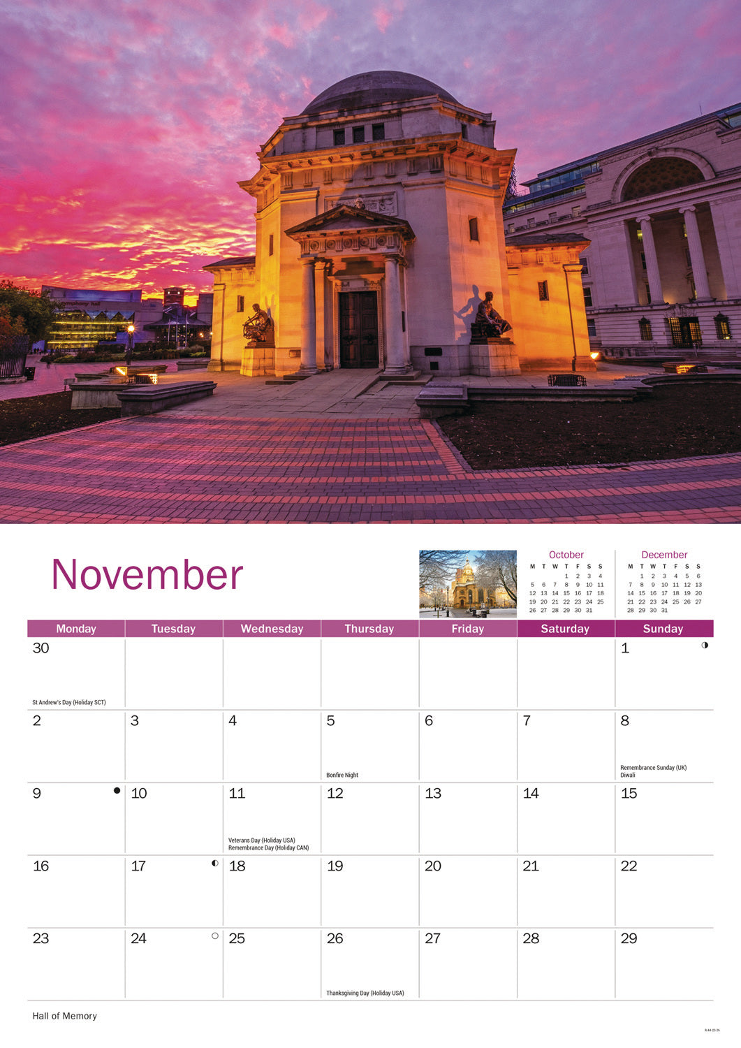 Birmingham A4 Calendar 2026