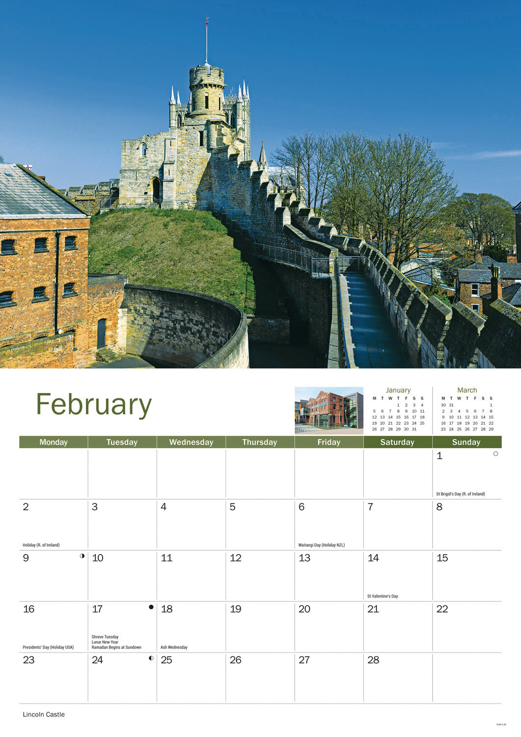 Lincoln A4 Calendar 2026