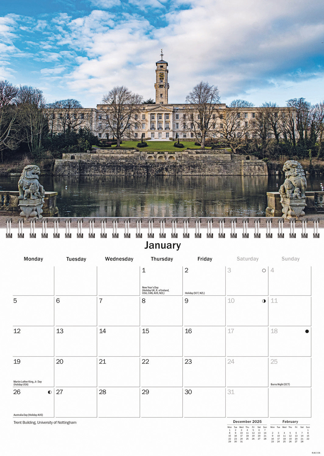 Nottingham A5 Calendar 2026