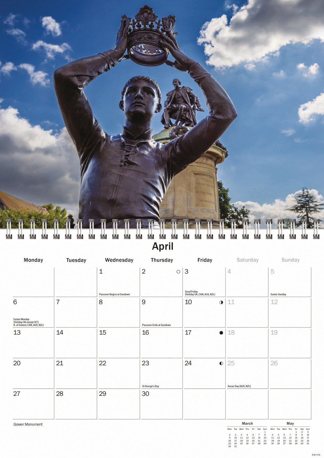 Shakespeare Country, Stratford-upon-avon A5 Calendar 2026