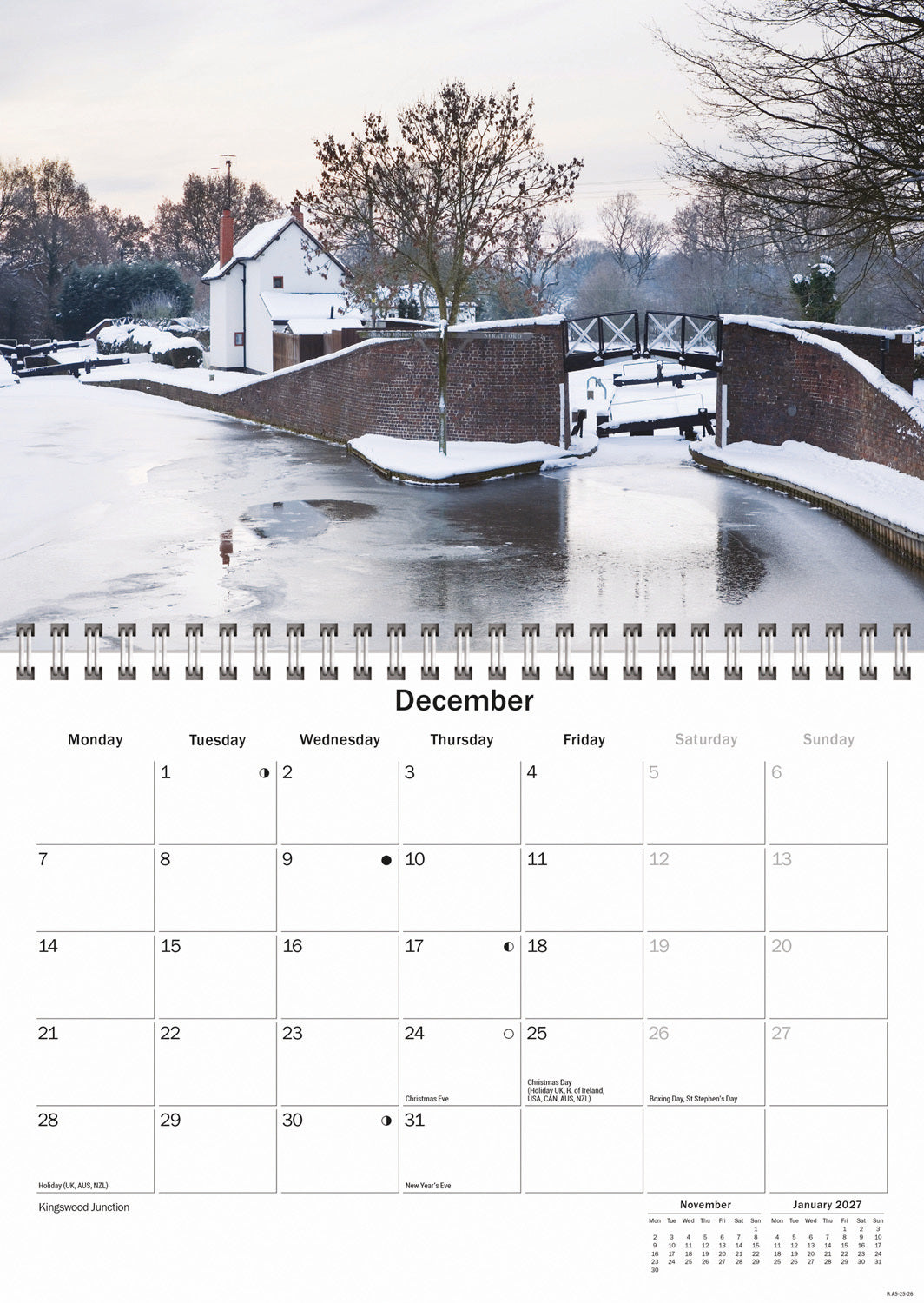 Shakespeare Country, Stratford-upon-avon A5 Calendar 2026