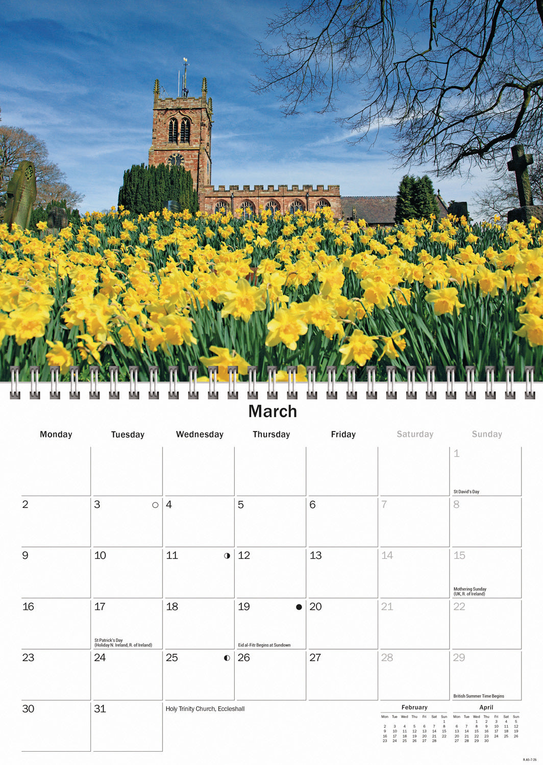 Staffordshire A5 Calendar 2026
