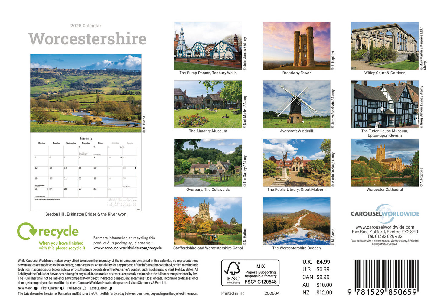 Worcestershire A5 Calendar 2026