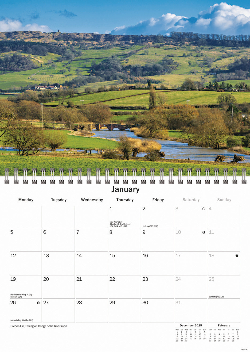 Worcestershire A5 Calendar 2026