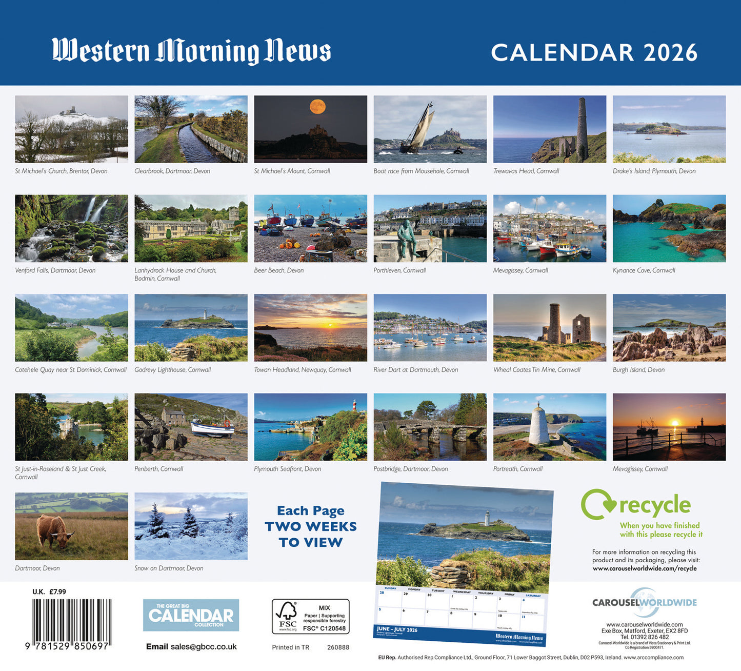Westcountry Dlx Calendar 2026