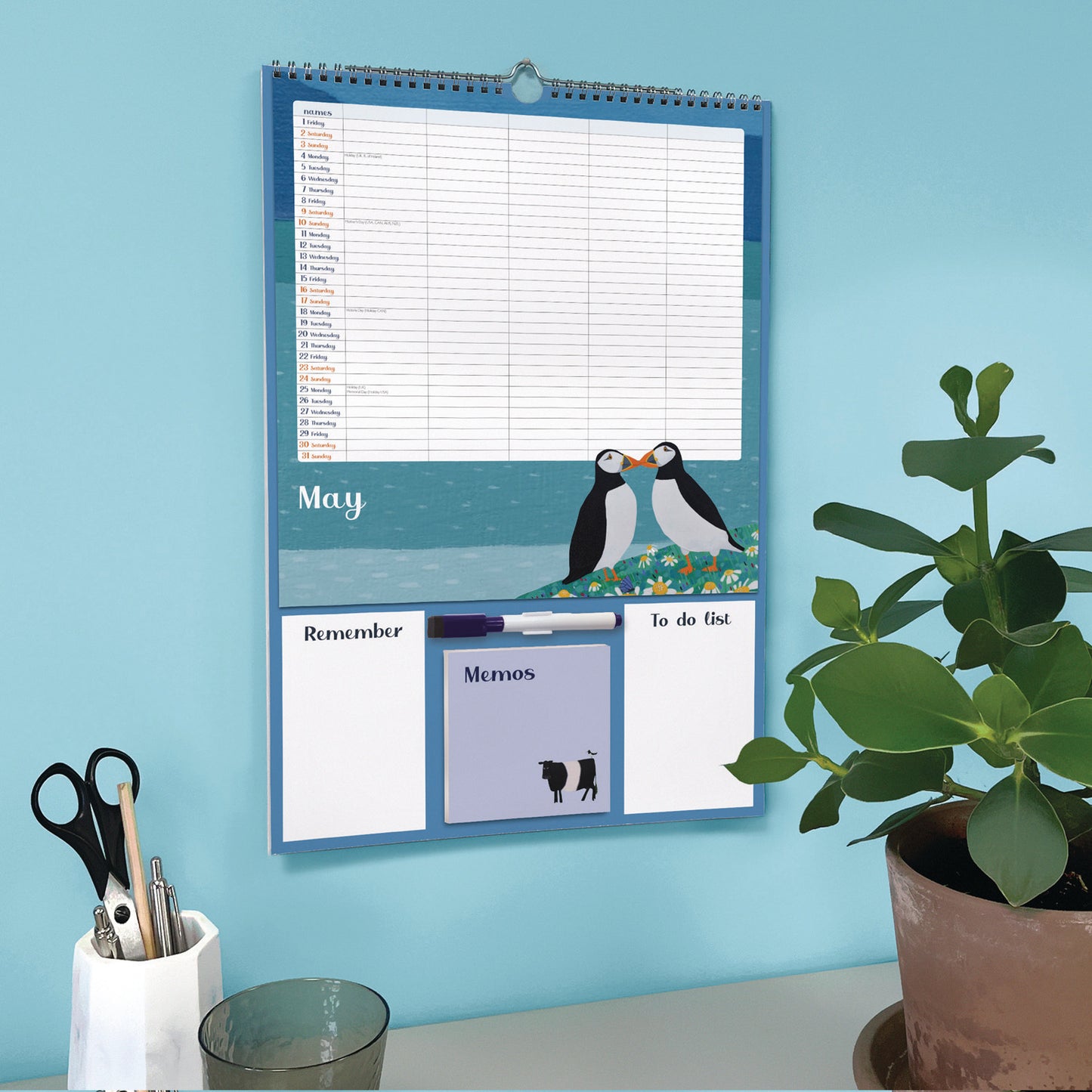 By The Sea, Family Organiser Planner A3 Calendar 2026