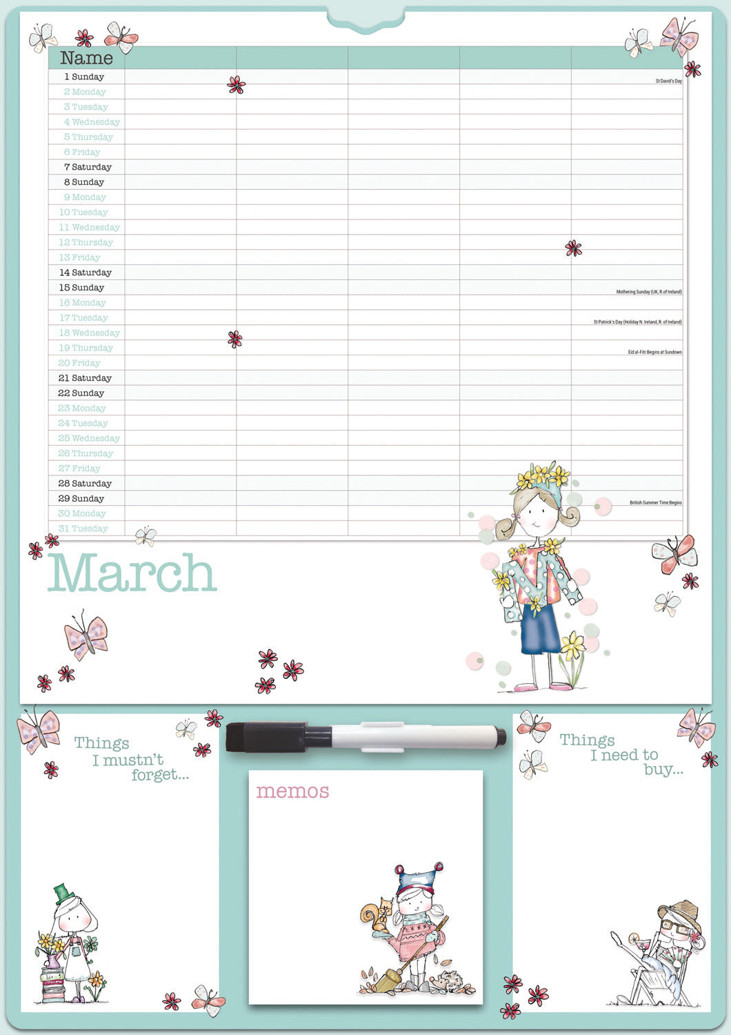 Tracey Russell Planner A3 Calendar 2026